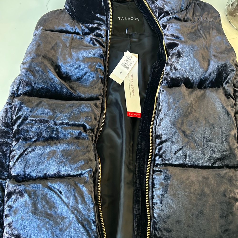 Talbots Midnight Velvet Puffer Vest